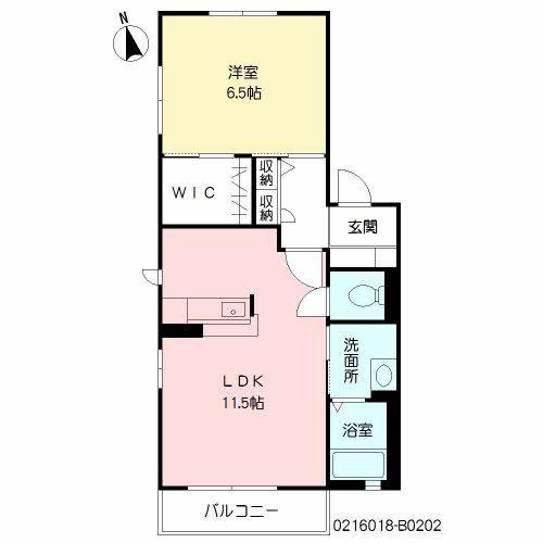 ラ・ルース II棟(1LDK/2階)の間取り写真