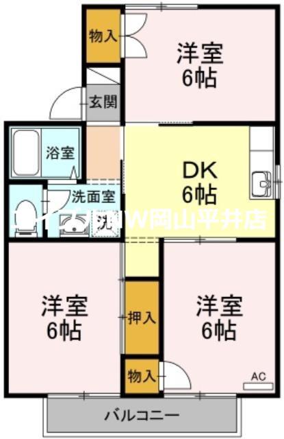 セジュール高島(3DK/2階)の間取り写真