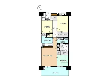 ポレスター大町東(3LDK/10階)の間取り写真