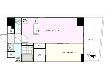 CLAIR COMFORT横濱大口(1LDK/3階)の間取り写真