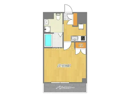 ウエスト VINE I(1K/9階)の間取り写真