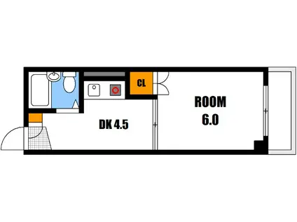 BAUHAUS祇園新道(1DK/4階)の間取り写真