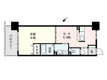 JUSTICEV.P(1DK/9階)の間取り写真