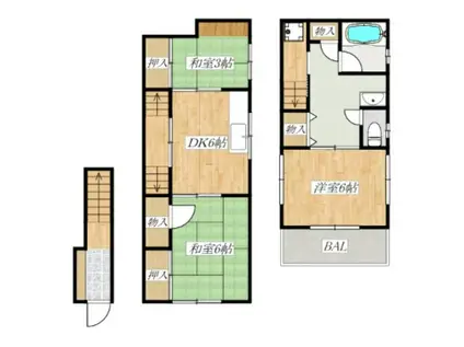 グランデ山和(3DK/2階)の間取り写真