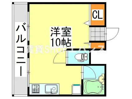 ベラルーサ11番館(ワンルーム/3階)の間取り写真