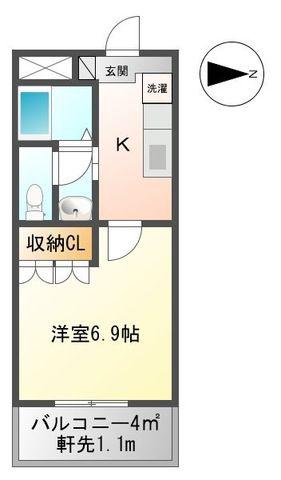 ヴァン ドゥ アベニュ(1K/1階)の間取り写真