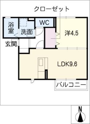 コートダジュールII(1LDK/1階)の間取り写真