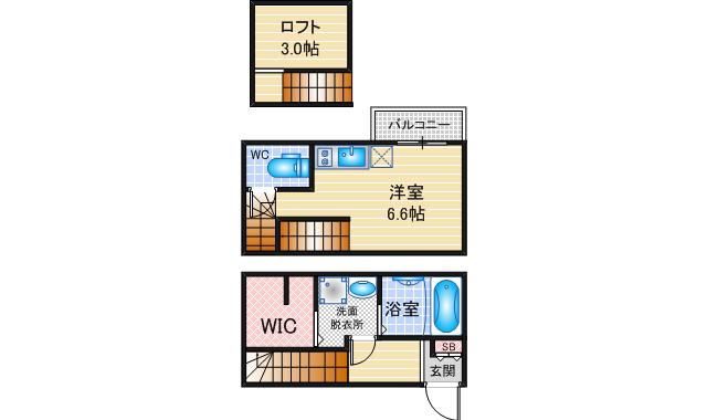 ESPACIO今池(1SK/1階)の間取り写真