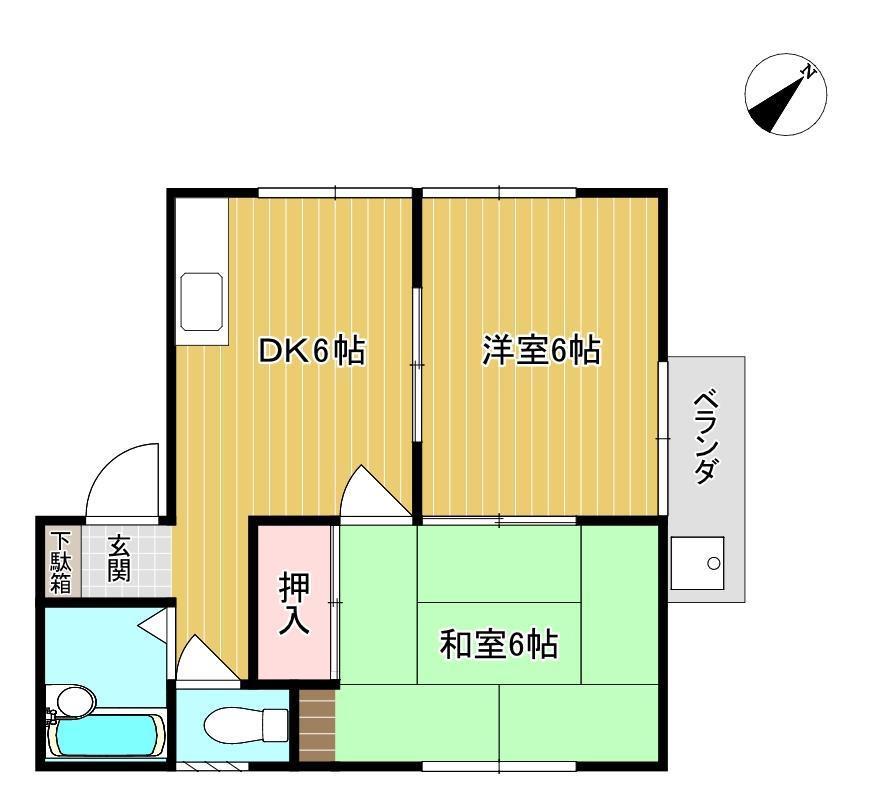 コーポ清和(2DK/2階)の間取り写真
