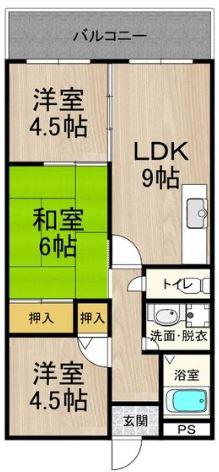 カーサフィオーレ壱番館(3LDK/2階)の間取り写真