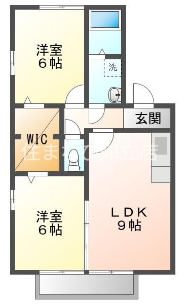 シャトレーヌA棟(2LDK/1階)の間取り写真