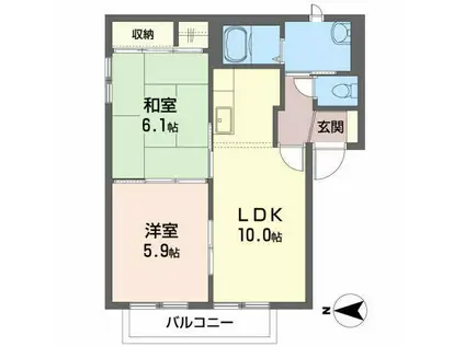 サンベルデM(2LDK/2階)の間取り写真