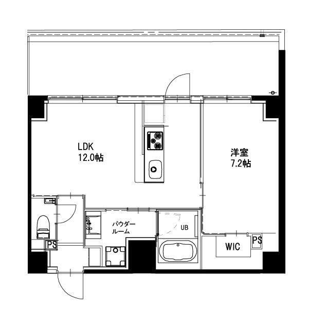 市ヶ谷仲之町ヒルズ ウイング(1LDK/6階)の間取り写真