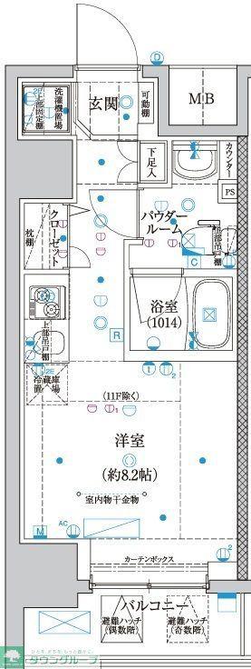 スパシエオーブ横浜(ワンルーム/2階)の間取り写真
