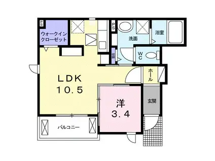 ジュネス(1LDK/1階)の間取り写真
