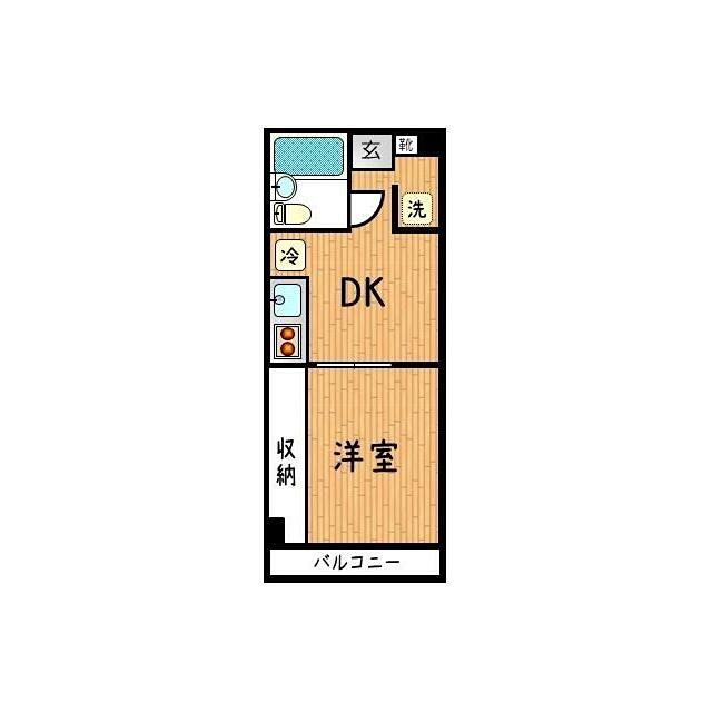 ハイツリヴァ・スター(1DK/2階)の間取り写真