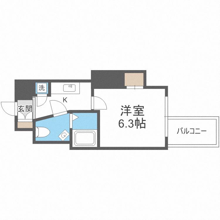SERENITE本町エコート(1K/10階)の間取り写真