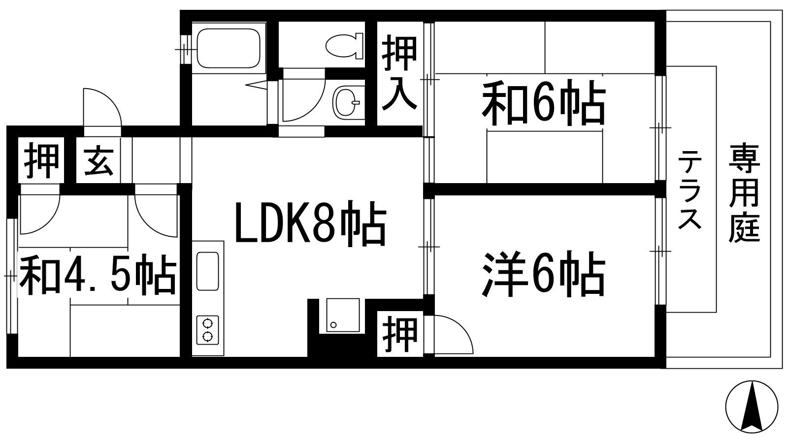 豊島北ガーデンハイツ(3LDK/1階)の間取り写真