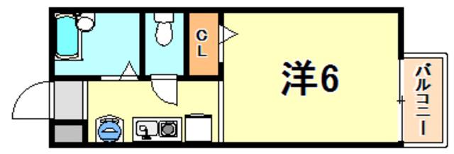 プリシェール中津(ワンルーム/2階)の間取り写真