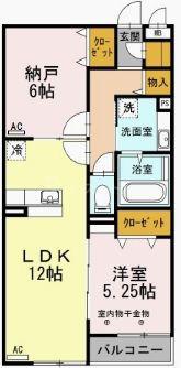 RIVIERE(1SLDK/2階)の間取り写真
