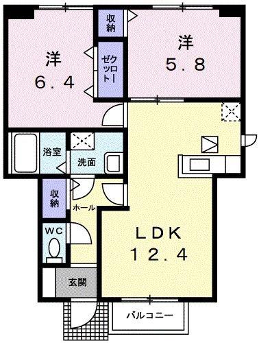 エトワールシャン(2LDK/1階)の間取り写真
