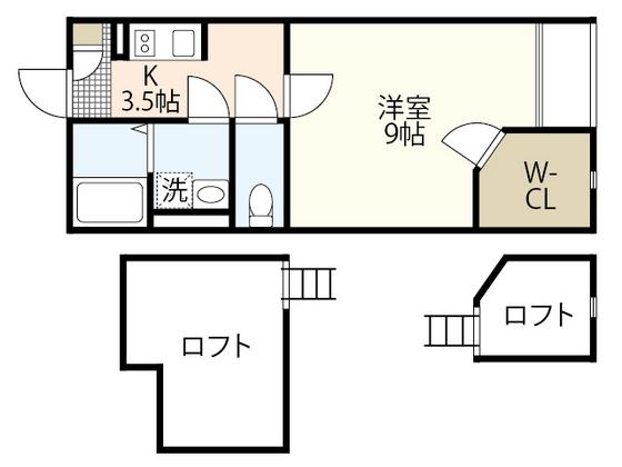 レオネクスト大町東(1K/1階)の間取り写真