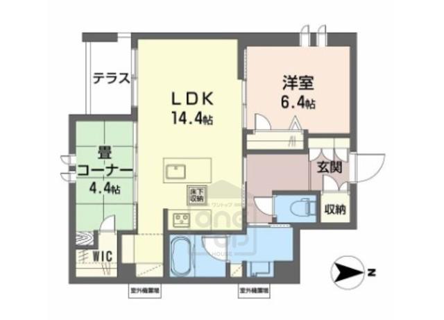 メゾンオリーブⅢ(2LDK/1階)の間取り写真