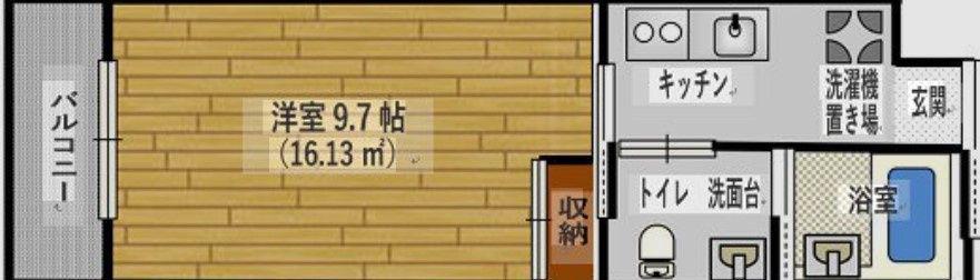 ラシュレ神沢(1DK/1階)の間取り写真