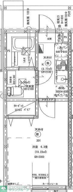 アザーレ・パッシオ平和台(1K/3階)の間取り写真