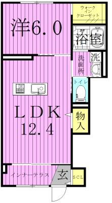 ICHIEI(1LDK/1階)の間取り写真