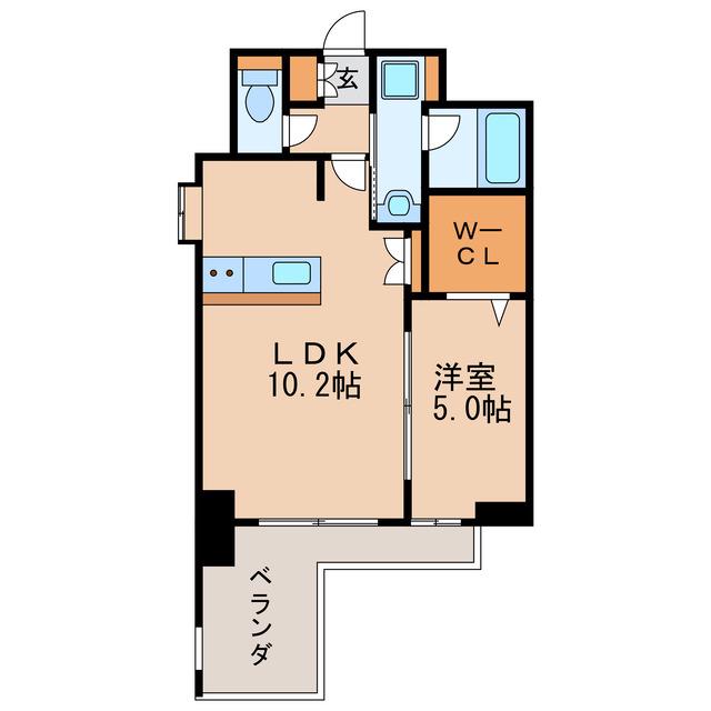 プレサンス丸の内城雅(1LDK/8階)の間取り写真