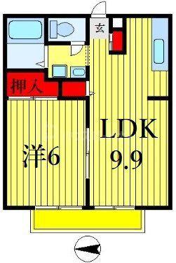 カサリージュ(1LDK/1階)の間取り写真
