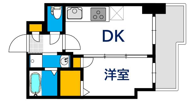 ORIENT BLD NO123(1DK/4階)の間取り写真