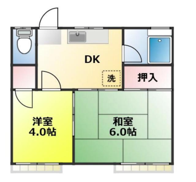白樺コーポ(2K/2階)の間取り写真