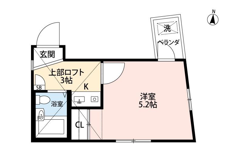 メゾーネ平和台B棟(ワンルーム/1階)の間取り写真