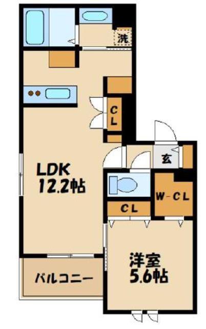 メゾン向ヶ丘遊園(1LDK/3階)の間取り写真