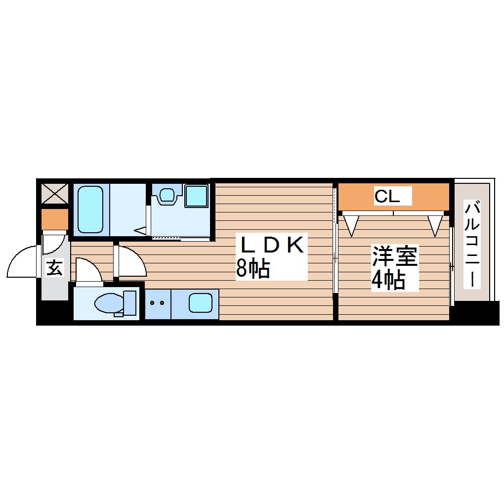シェルグランデ泉中央(1LDK/1階)の間取り写真