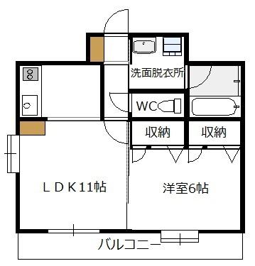 AD・GRAYSII(1LDK/6階)の間取り写真