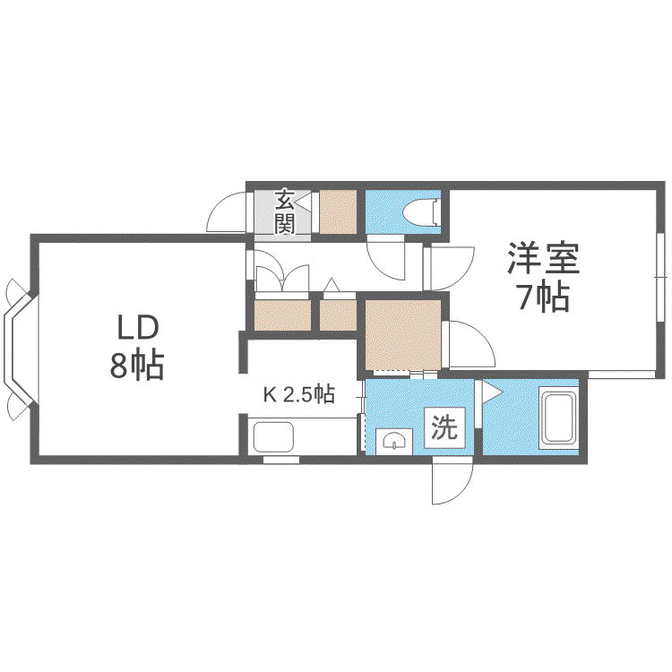ティアラ元町(1LDK/2階)の間取り写真
