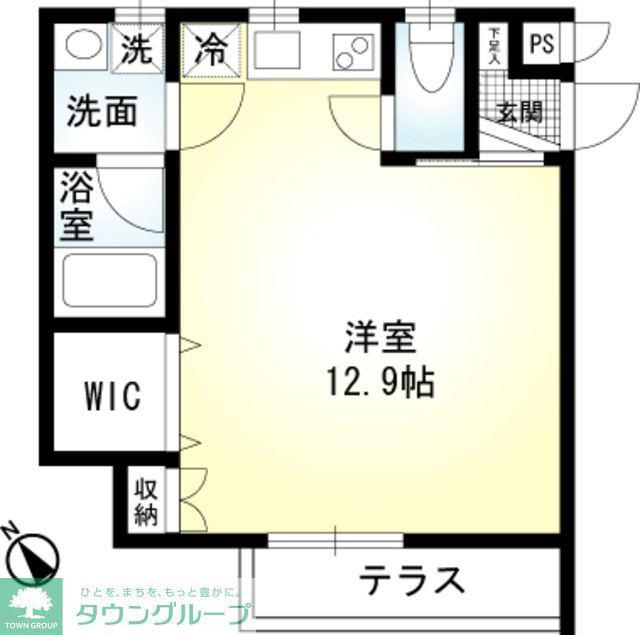 コルビジェ(ワンルーム/2階)の間取り写真