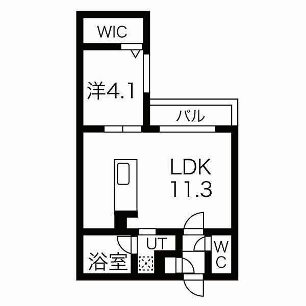 ALPHA新札幌(1LDK/3階)の間取り写真