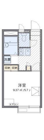 レオパレス足高(1K/2階)の間取り写真