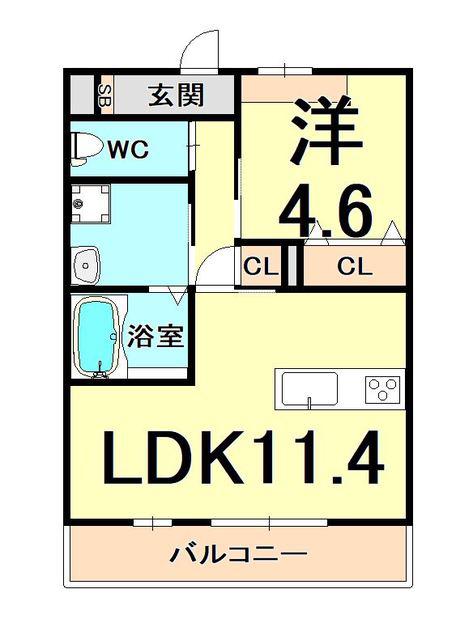 エトワールシャトー1(1LDK/1階)の間取り写真