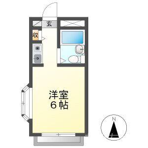 アップルコート大垣木戸町(ワンルーム/1階)の間取り写真
