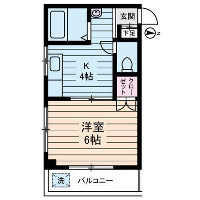 ハイツ リバーランド(1K/6階)の間取り写真