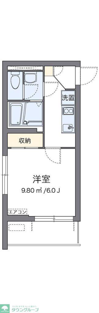 クレイノ錦(1K/4階)の間取り写真