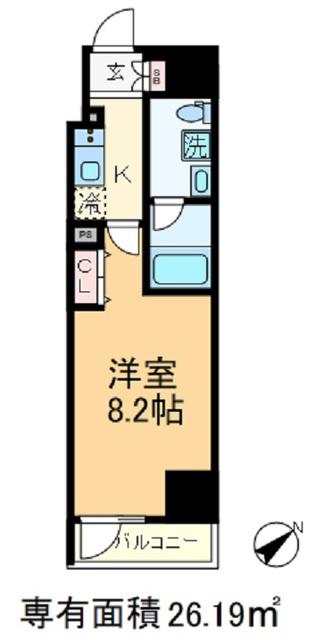 ベルシード西巣鴨(1K/4階)の間取り写真