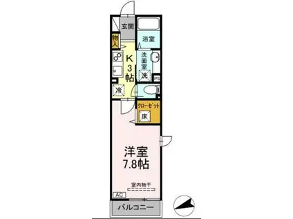 フラットサクセスII(1K/2階)の間取り写真