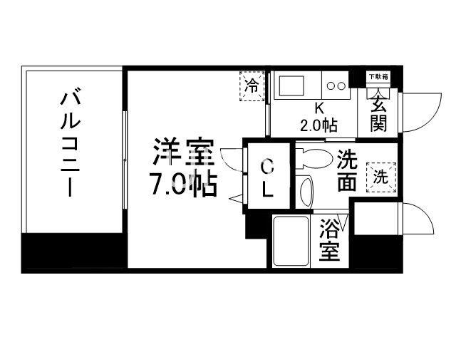ベラジオ四条烏丸(1K/8階)の間取り写真