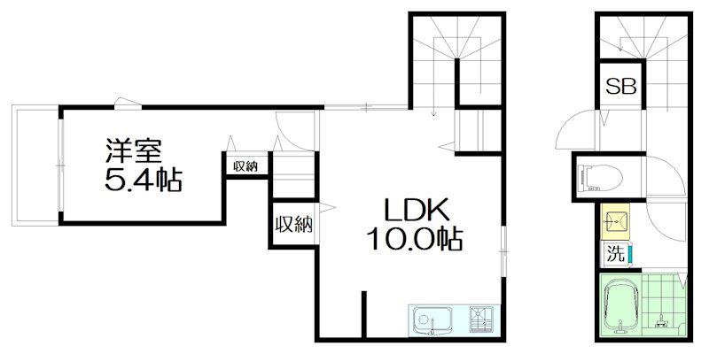 GARTEN HAUS(1LDK/2階)の間取り写真